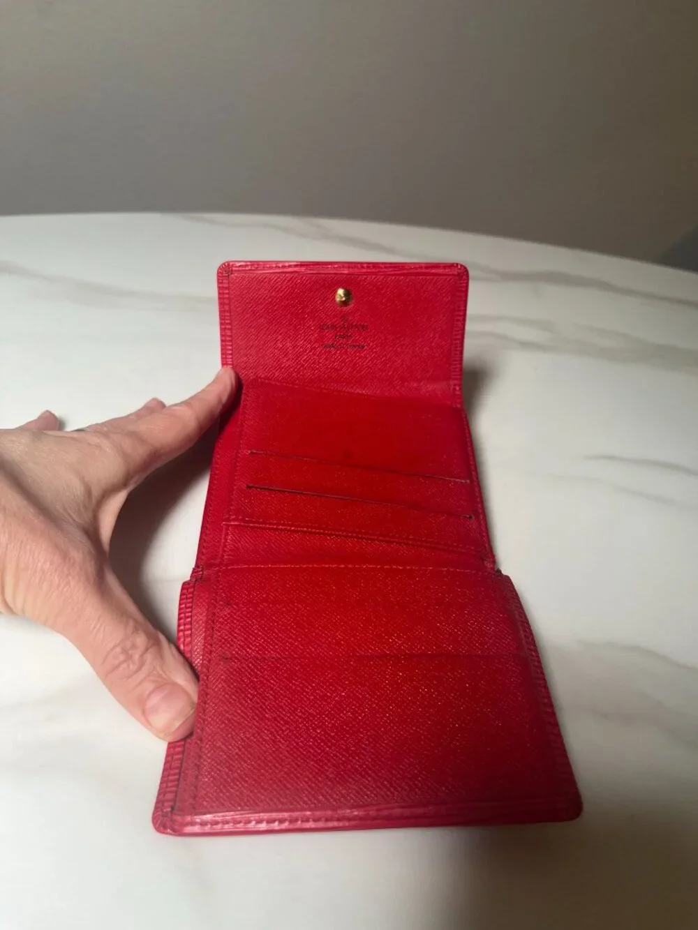 Louis Vuitton Red Epi Elise Trifold Wallet - Picture 3 of 14